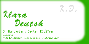 klara deutsh business card